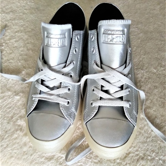 metallic converse shoes
